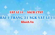 Bài 1 trang 31 SGK Vật lí 11 Chân trời sáng tạo